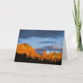 Lune au-dessus de la carte de voeux de Sedona 2226