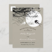 Lune Avales Cendres Enregistrer La Date Carte Post (Devant / Derrière)