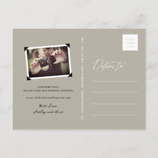 Lune Avales Cendres Enregistrer La Date Carte Post (Dos)