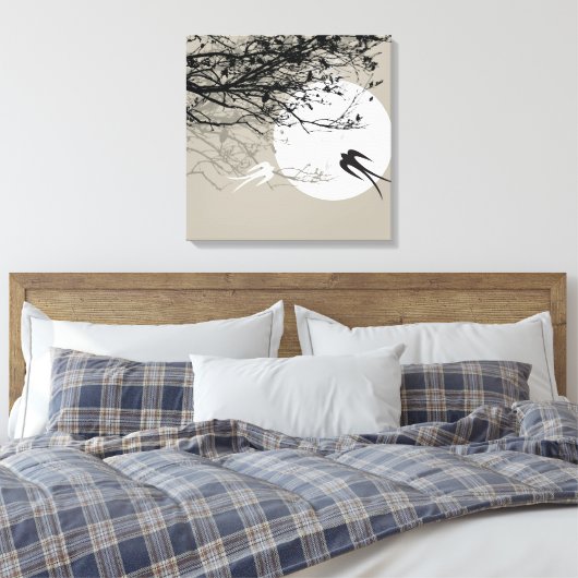 Lune Avales Silhouette Gris Gris Enveloppé Toile (Insitu(Chambre))