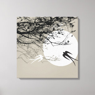 Lune Avales Silhouette Gris Gris Enveloppé Toile