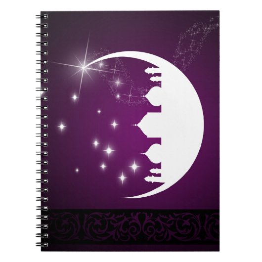Lune avec mosquée Silhouette - Carnet (Devant)