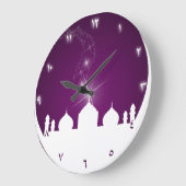 Lune avec Silhouette Mosquée - Horloge murale (Angle)