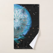 Lune bleue Loup blanc (Serviette à main)