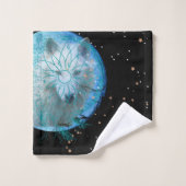 Lune bleue Loup blanc (Gant de toilette)