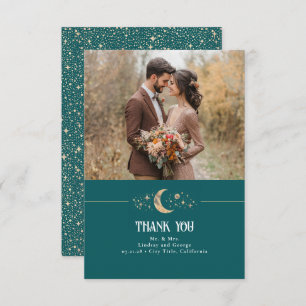 Lune céleste et étoiles Merci Turquoise Photo