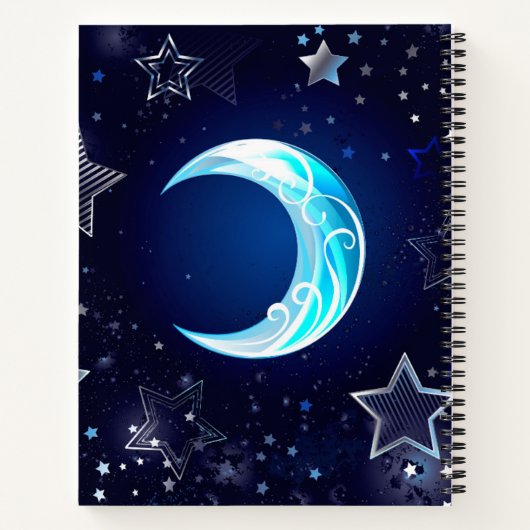 Lune céleste et étoiles Monogrammes Carnets (Dos)