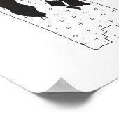 Lune céleste Maiden noir et blanc Impression (Coin)