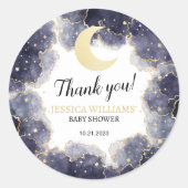 Lune céleste or bébé garçon douche autocollants ro (Devant)