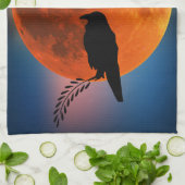 Lune & Corbeaux, Oiseau Noir Cuisine Serviette Cor (Plié)