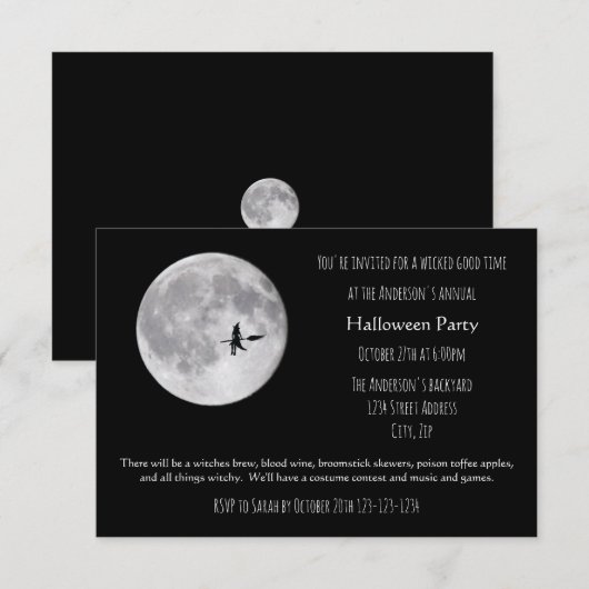 Lune de bonne heure méchante - Invitation à la fêt (Devant / Derrière)