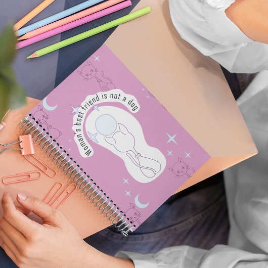 Lune de chats rose Kawaii Carnet de 8,5 pouces