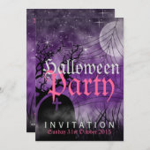 Lune de Halloween et invitation de pourpre de (Devant / Derrière)