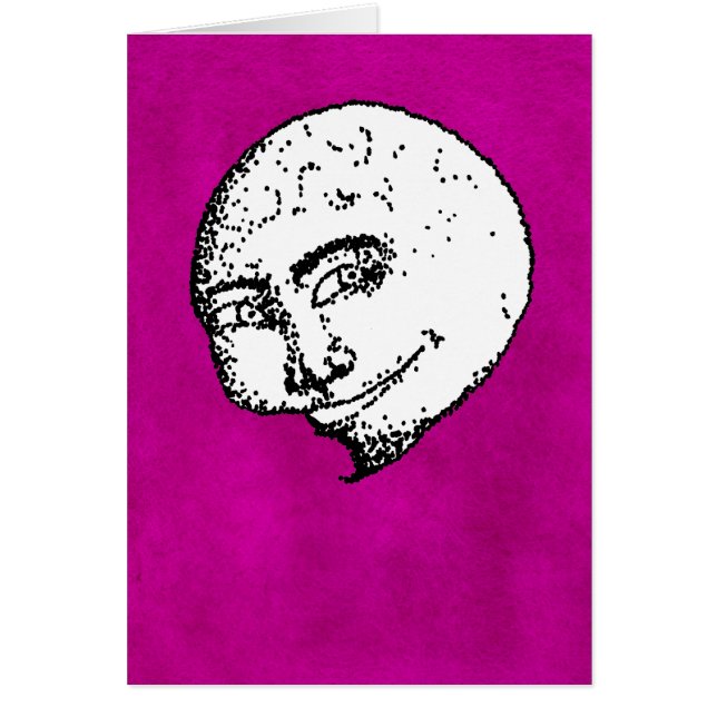 Lune de jazz sur la carte rose intense (Devant)