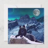 Lune de loup noir | Carte Gothique Plat (Devant)