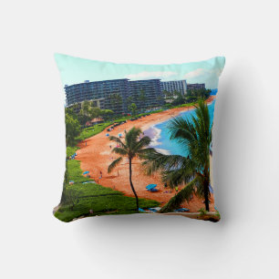 Lune de miel à Maui Coussin de plage personnalisé