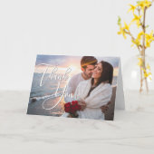 Lune de miel moderne 2 Mariage photo Carte de reme (Fleur jaune)