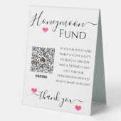Lune de miel Réception de mariage Venmo Code Signe (Verso)