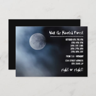 Lune de nuit - Invitation de forêt hantée 3x5