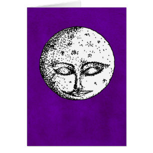 Lune de sommeil sur la carte violette intense