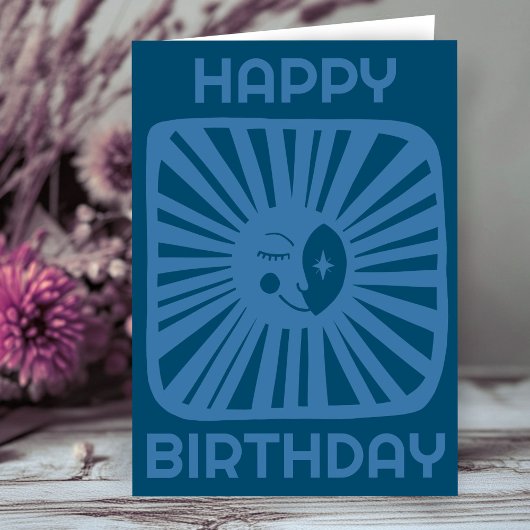 Lune de Teinte Joyeuse JOYEUX ANNIVERSAIRE Carte d