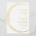 Lune des étoiles Mariage blanc Foil Invitation<br><div class="desc">Lune des étoiles Faire-part de mariage blanc</div>