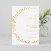Lune des étoiles Mariage blanc Foil Invitation (Debout devant)