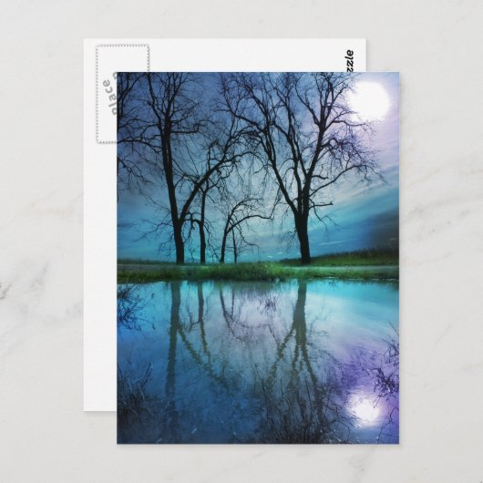 Lune d'hiver, carte postale (Devant / Derrière)