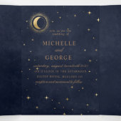 lune d'or céleste tri faire-part de mariage (Intérieur au milieu)