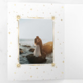 lune d'or céleste tri faire-part de mariage (Intérieur en premier)