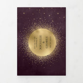 lune d'or céleste tri faire-part de mariage (Page de couverture)