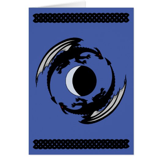 Lune Dragons Imaginaire Design Carte de voeux (Devant)