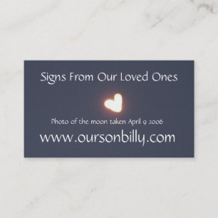 Lune en forme de coeur de carte de visite