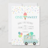 L'une est la crème glacée douce invitation d'anniv (Devant)