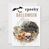 Lune et crâne Mystique Halloween Invitation (Devant)