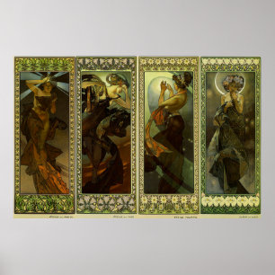Lune et Etoiles - 1902 - van Alphonse Mucha Poster