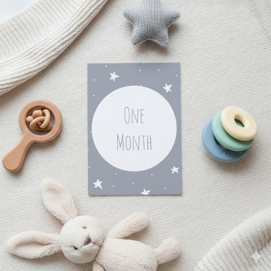 Lune et étoiles Baby Milestone Cartes