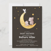 Lune et étoiles Bébé Douche Invitations (Devant)