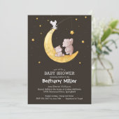 Lune et étoiles Bébé Douche Invitations (Debout devant)