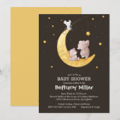 Lune et étoiles Bébé Douche Invitations (Devant / Derrière)