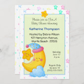 Lune et étoiles Bébé Douche Invitations (Devant / Derrière)