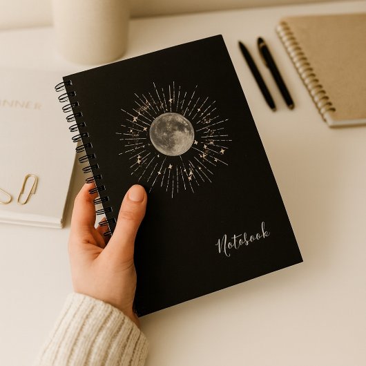 "Lune et étoiles Carnet Abstrait cosmique