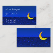 Lune et étoiles Etching Carte de visite (Devant / Derrière)