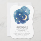 Lune et étoiles Garçon Baby Sprinkle Invitation (Devant)