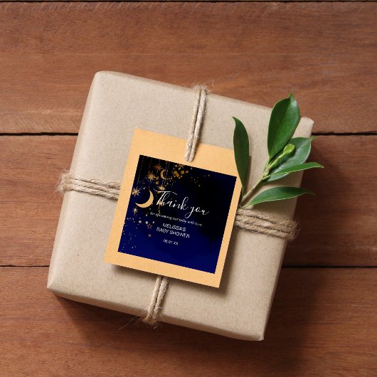 Lune et étoiles merci les autocollants