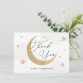 Lune et étoiles Nuages gris Baby shower Merci (Debout devant)