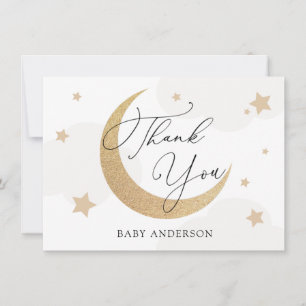Lune et étoiles Nuages gris Baby shower Merci