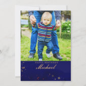 Lune Et Étoiles Première Invitation Anniversaire (Dos)