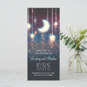 lune et étoiles programme de mariage rustique (Debout devant)