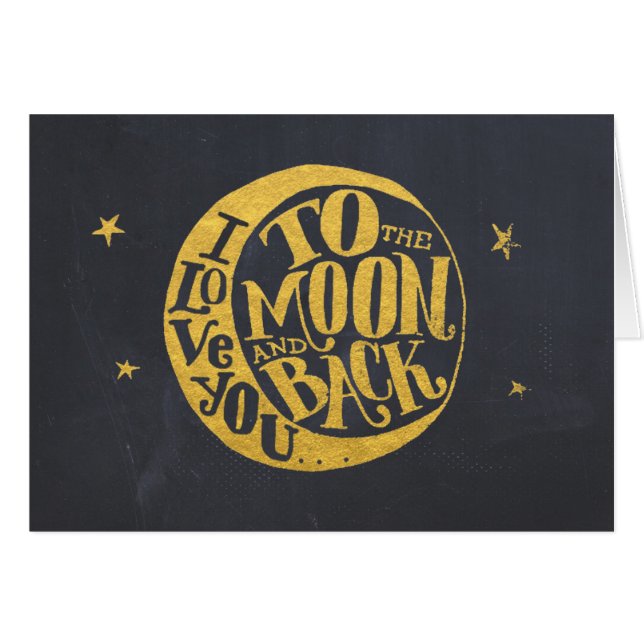 Lune Et Étoiles Vous Aiment Affectueux (Devant horizontal)